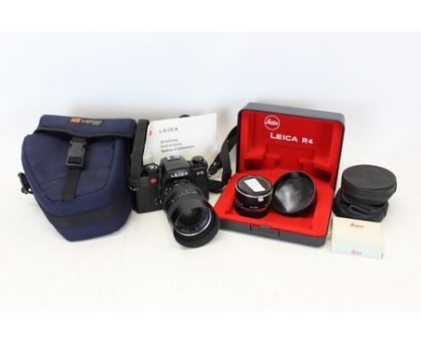 Leica R5 35mm SLR camera with Vario Elmar 28-70mm zoom lens, 2 x extender, maker's box and related items
