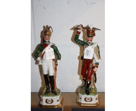 Two Capodimonte porcelain figures - Soldiers CONDITION REPORT The figure with white trousers has had his head off and re-glue