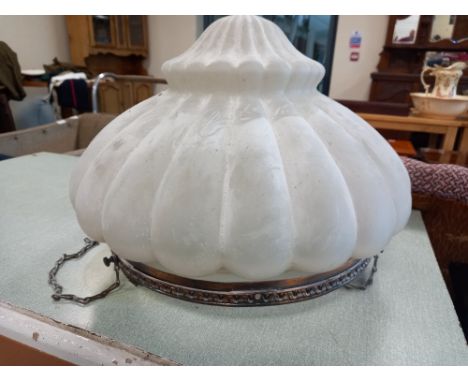 BRASS &amp; MOULDED GLASS LIGHT FITTINGS EDWARDIAN BRASS &amp; MOULDED GLASS LIGHT FITTINGS, 14" DIAMETER