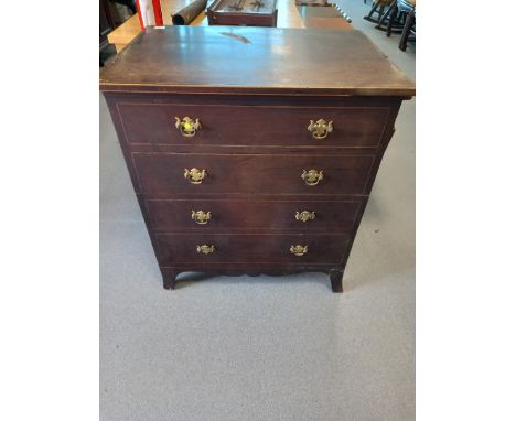 GEORGIAN MAHOGANY COMMODE 27 X 19 X 30 INCH HIGH