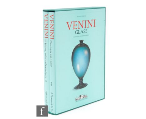Franco Deboni: 'Venini Glass', updated catalogue including the Red, Green and Blue catalogues, within original printed sleeve