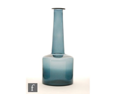 A Timo Sarpaneva Iittala decanter circa 1964, model no. 2504, of shouldered ovoid form with tapered collar neck and flat rim 