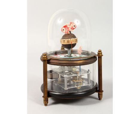 A SMALL NOVELTY AQUARIUM TABLE CLOCK. 6ins high.