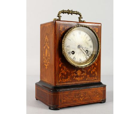 A GOOD 19TH CENTURY FRENCH KINGWOOD INLAID CASED CLOCK by BREGUET, PARIS, No. 2070. 8.5ins high.