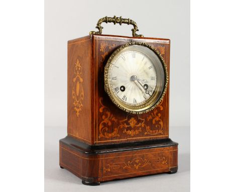 A GOOD 19TH CENTURY FRENCH KINGWOOD INLAID CASED CLOCK by BREGUET, PARIS, No. 2070. 8.5ins high.