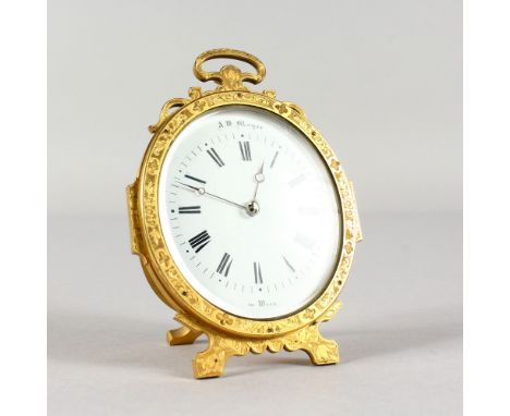 In the style of THOMAS COLE - An easel clock. Quarter Repeater by A. W. Moser of Vienna.4.5ins high x 3ins wide.