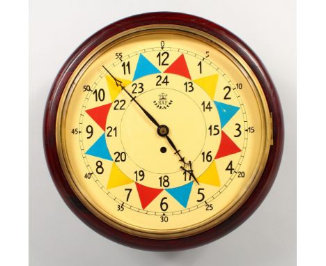 AN RAF STYLE CIRCULAR "SECTOR" WALL CLOCK, with fusee movement. 15.5ins diameter.