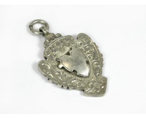 WATCH CHAIN FOB. A silver watch chain fob, Birmingham 1902.Please note that all items in this auction are previously owned & 