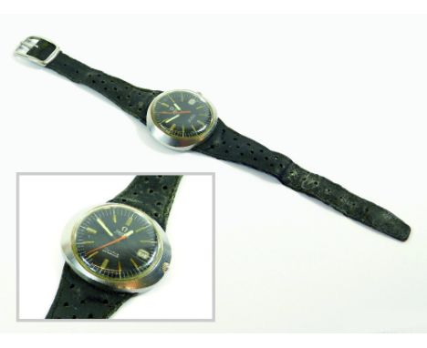 OMEGA. A gentleman's 1970s stainless steel cased, Omega Dynamic automatic wristwatch. The black dial with baton numerals, swe