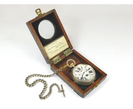 GOLIATH POCKET WATCH. A large Victorian, silver cased, three part Goliath pocket watch, the inner dust cover engraved Gabriel