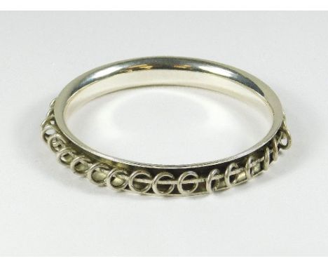 GEORG JENSEN. A Georg Jensen silver bangle No. 117. Post-1945 marks. Diameter 7cm. Please note that all items in this auction