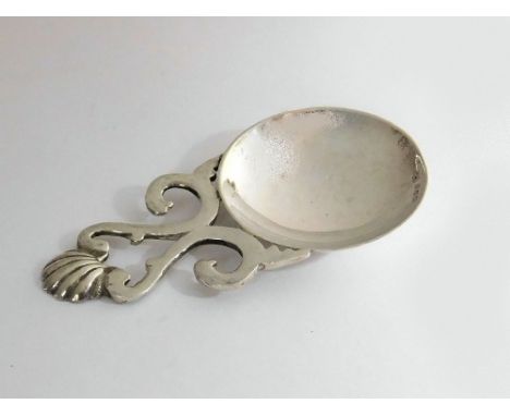CADDY SPOON. A modern Scottish silver caddy spoon.Please note that all items in this auction are previously owned & are offer