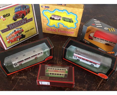 Twelve Corgi packaged model vehicles including six OB type coaches two Plaxton and two Barton coaches. Together with six Excl