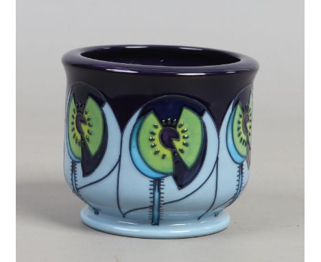 A Moorcroft Cinco blue first quality planter by Nicola Slaney.