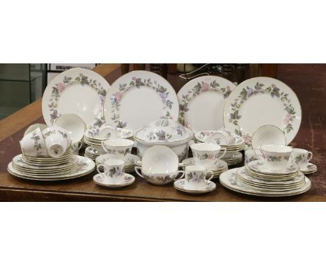 A Royal Worcester part dinner and coffee service decoration in the June Garland pattern, approximately 80 pieces.