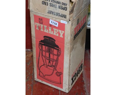 A boxed vintage tilley parafin lamp.