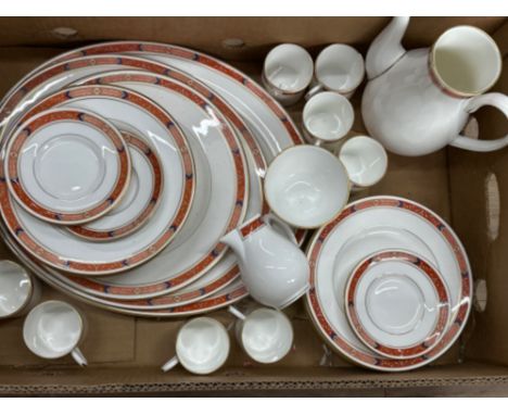 Box containing 34 pieces of vintage Royal Worcester dinnerware