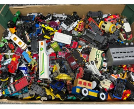 Box containing a large quantity of miscellaneous die cast vehicles including Corgi, Dinky &amp; Matchbox