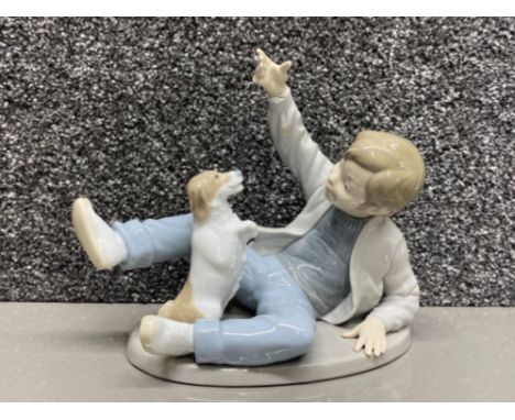 Nao by Lladro figure “boy playing with puppy”