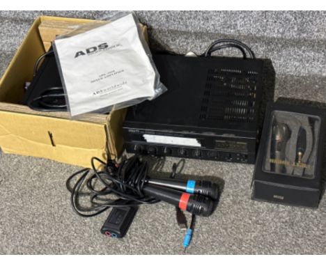 ADS Worldwide 1030 mixer amplifier together with a Public address amplifier &amp; microphones