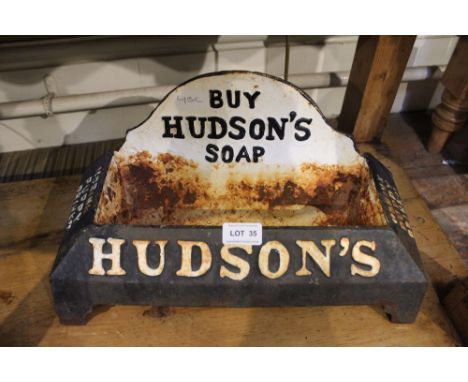 A painted cast metal Hudsons soap water trough 