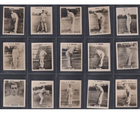 Cigarette cards, Phillips, Cricketers (Pinnace), 'K' size, 78 different cards including error card for no 84c (gd/vg)