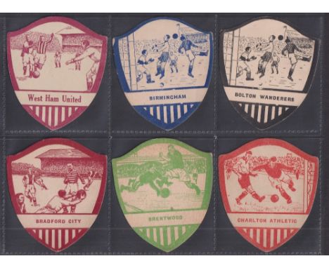 Trade cards, City Bakeries, Football Club Cards, Shield shape, 38 different cards inc. Birmingham, Bradford City, Cliftonvill