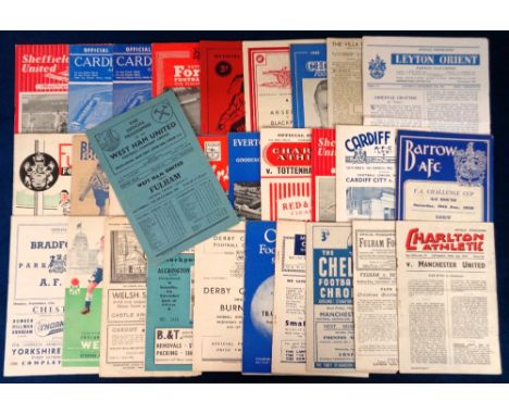 Football programmes, a collection of thirty 1940/50's programmes, a good selection inc. Fulham v Newport County 46/47, Charlt