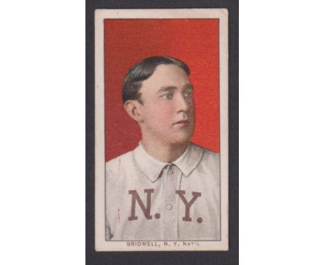 Cigarette card, USA, ATC, Baseball Series (T206, 'Sovereign Cigarettes, 350 Subjects' back), type card, Bridwell, N.Y. Natl. 
