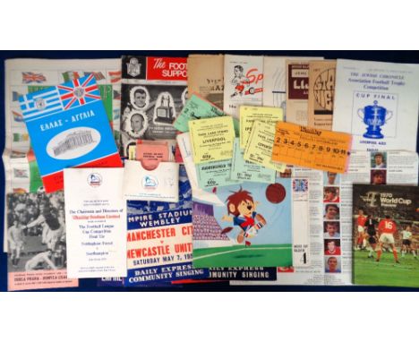 Football memorabilia, a mixed selection of items including FAC Song Sheets for 1955, 62, 69, & 1971 (x2), also EC Cup Final S