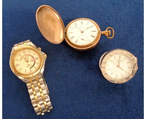 Watches, a gentleman's Seiko Kinetic Sports 50 watch on Seiko bracelet (appears working), American AWW Waltham Mass gold colo