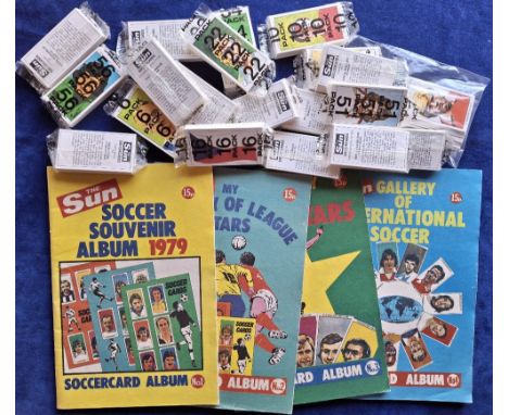 Trade cards, The Sun Soccercards, 19 original unopened still sealed Cello-Wrapped packs of 50 cards together with a further a