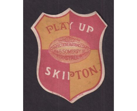 Cigarette card, J. Briggs, Sporting Shields, type card, Rugby 'Play Up Skipton' (gd) (1)