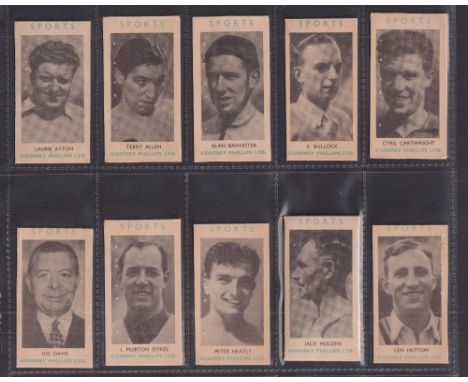 Cigarette cards, Godfrey Phillips Sports Package issues, All Sports 3rd Series (cut to size, card issue, set 25 cards) includ