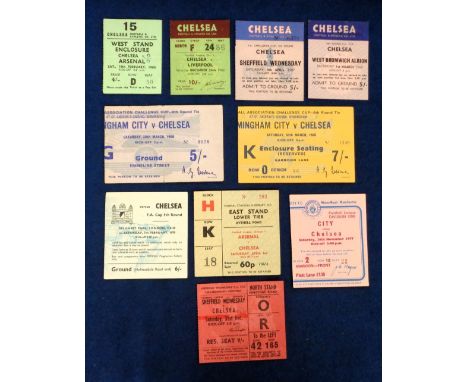 Football tickets, a collection of 10 Chelsea Home and Away tickets, 1960/70's, inc. Homes v Arsenal 65/66, Liverpool 66/67, S