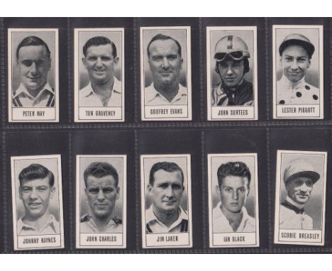 Trade cards, Barratt, Giants in Sport (set 48 cards) including Althea Gibson, Lester Piggott, Stirling Moss etc (gen vg)