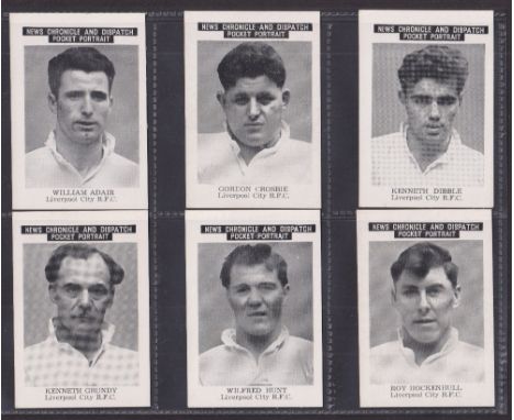 Trade cards, News Chronicle, Rugby Football Players (Pocket Portraits), Liverpool City RFC, (11/12 cards, missing Alan Davies