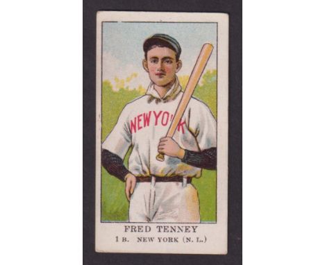 Trade card, USA, American Caramel Co, Baseball Players (E91, Set B), type card, Fred Tenney 1B, New York (N.L.) (gd) (1)