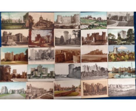 Postcards, a collection of approx. 210 cards featuring mainly UK bridges (110) and castles (100). Castles include Rochester, 