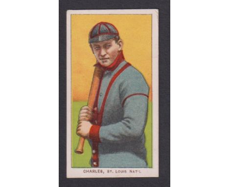 Cigarette card, USA, ATC, Baseball Series (T206, 'Cycle Cigarettes, 350 Subjects' back), type card, Charles, St. Louis Natl. 