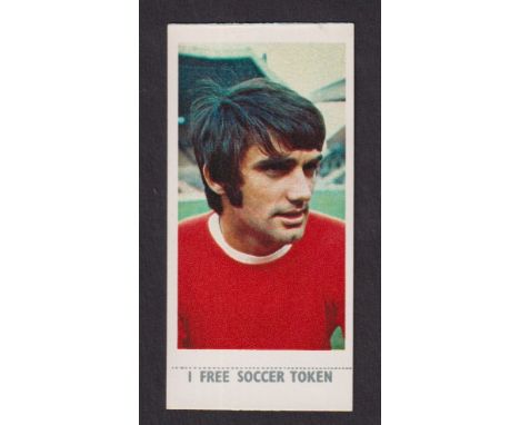Trade card, Lyons Maid, Soccer Stars, type card, no 6 George Best, Manchester United, complete with token attached (vg) (1)