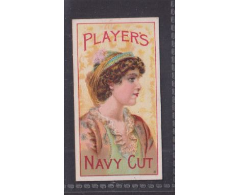 Cigarette card, Player's Advertisement card, type card with 'Navy Cut' back, reference book Fig 3 number 2 Beauty facing righ