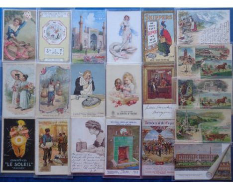 Postcards, Advertising, a UK and foreign product advertising collection of approx. 30 cards, with Gruss Aus style chromos for