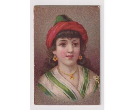 Cigarette card, Wills, Beauties, Girl Studies, type card, Wills ref. book CSGB no 103, Fig. 3-B, picture no 4 (gd) (1) 