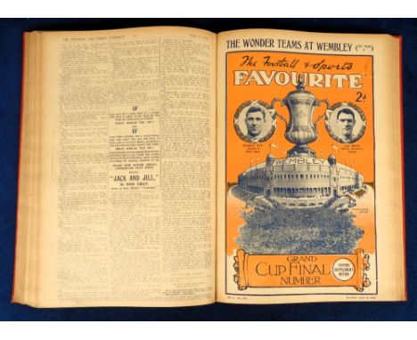 Magazine, 'Football &amp; Sports Favourite', two bound volumes containing a complete run of issues for 1923 being volume 3, n