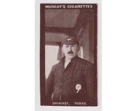 Cigarette card, Murray's, Cricketers (Series H, Brown front), type card, Geo. Hirst, Yorks (gd) (1)