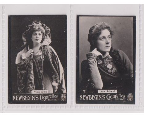 Cigarette cards, Newbegin, Actors & Actresses, two cards, Viola Allen & Lena Ashwell (some very slight marks to backs, gd) (2