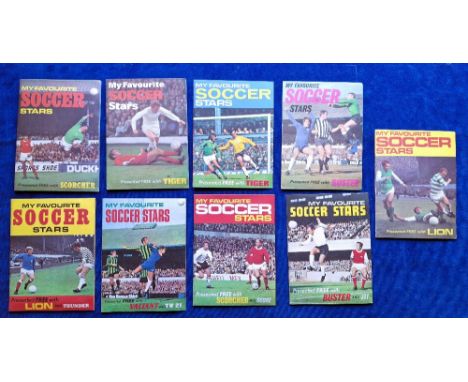 Trade cards, IPC Magazines My Favourite Soccer Stars, 7 complete sets of 32 and 2 part sets, all corner mounted in special al