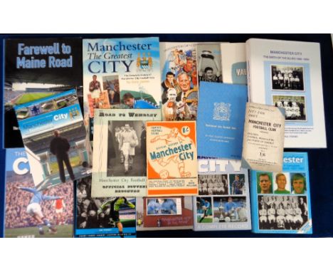 Manchester City, a collection of 15 books &amp; booklets inc. 'Let's Talk About Manchester City Football Club' 1940's (slight