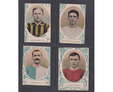 Trade issue, Anon, Footballers, 16 paper Footballer Portraits, oval images inside decorative frames, uneven sizes, possibly c